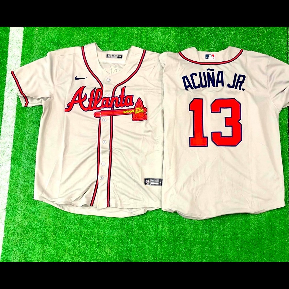 2023 Nike Atlanta Braves Grey Ronald Acuna Jr Jersey